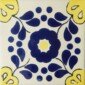 Blue Yellow Hacienda 4 Mexican Ceramic Talavera Tile