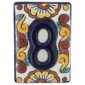 Mexican Folk Art Hand made Decorative High Relief Number Tile