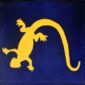 Lizard BLue and Yellow Mexican Decorative Tile