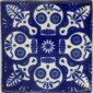 Mexican Day of the Dead Blue Calavera Handmade Ceramic Tile