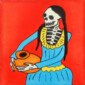 Mexican Ceramic Day of The dead Adelita Dia de Los Muertos Folk Art Tile