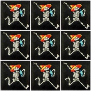 Mexican Dia de Los Muertos Handmade Day of The Dead Decorative Tile