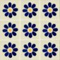 Daisy Blue yellow Mexican Hand painted Talavera Decorative Tile