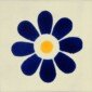 Daisy Blue yellow Mexican Hand painted Talavera Decorative Tile