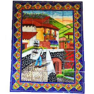 Mexican Talavera Mosaic Mural Tile Handmade Selling Birds Backsplash