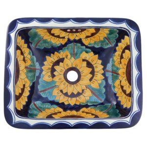 Girasoles Mexican Bathroom Ceramic Rectangle Talavera