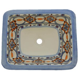 Marino Mexican Bathroom Ceramic Rectangle Talavera Sink