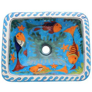 Rosarito Fish Mexican Bathroom Ceramic Rectangle