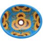 Girasol Turquoise Bathroom Ceramic Oval Talavera Sink