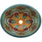 Mazatlan Green Bathroom Ceramic Oval Talavera Sink