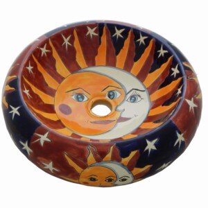 Eclipse Terracotta Mexican Talavera Round Donut Sink