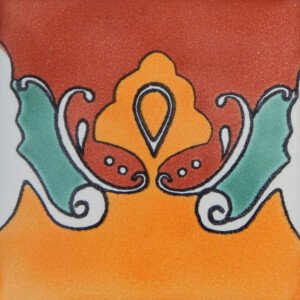 Murcielago Border Mexican Ceramic Handmade Folk Art Tiles