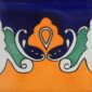 Murcielago Border Blue Mexican Ceramic Handmade Folk Art Tiles