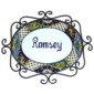 Mexican Ceramic Talavera Custom Wall House Address Plaque With Iron Frame 01