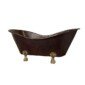 Mexican Copper Bathtub, Hand-Hammered Claw Foot, Double Slipper, 67