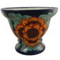 Mexican Ceramic Flower Footed Planter Folk Art Pottery Handmade Talavera 04